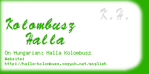 kolombusz halla business card